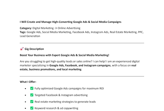 create and manage high converting google ads campaigns